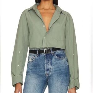 CITIZENS OF HUMANITY SIZE LARGE SAGE NOVA KAYLA SHRUNKEN SHIRT REVOLVE